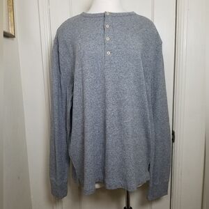 GOODFELLOW AND CO XL grey long sleeve waffle knit thermal Henley